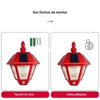 Lámpara De Pared Solar Tungsteno Exterior Impermeable Con Sensing De Movimiento Humano Para Decoración De Jardín De Villa Y Balcones - details 8