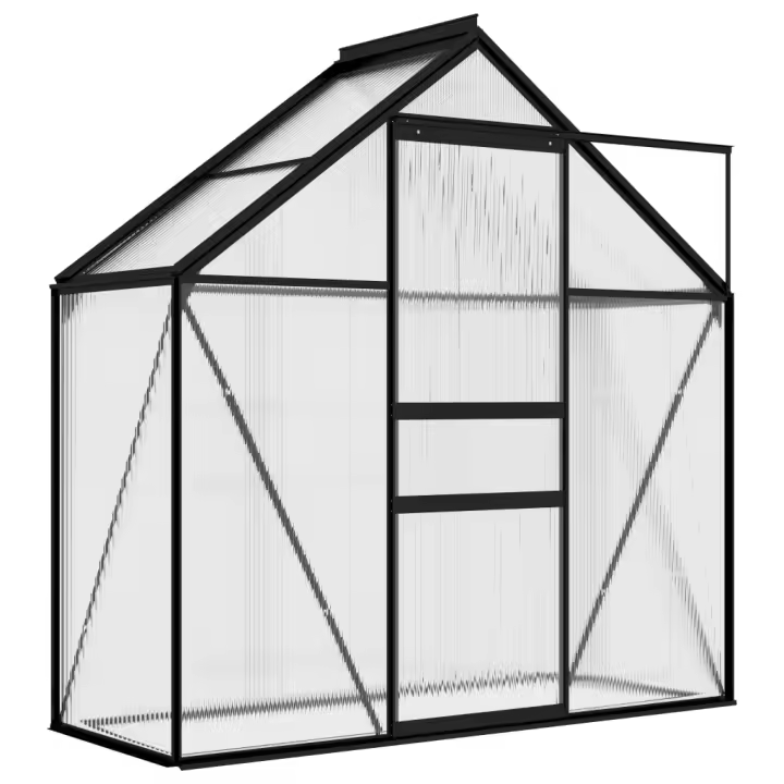 vidaXL Invernadero de Aluminio Gris Antracita Cobertizo de Jardín Patio Dimensiones 1.33 m²,  2.47 m²,  3.61 m² y mas - 1