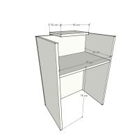 OFICIT Mostrador para Recepción de 80cm Blanco con Sobremostrador Color Blanco - details 1