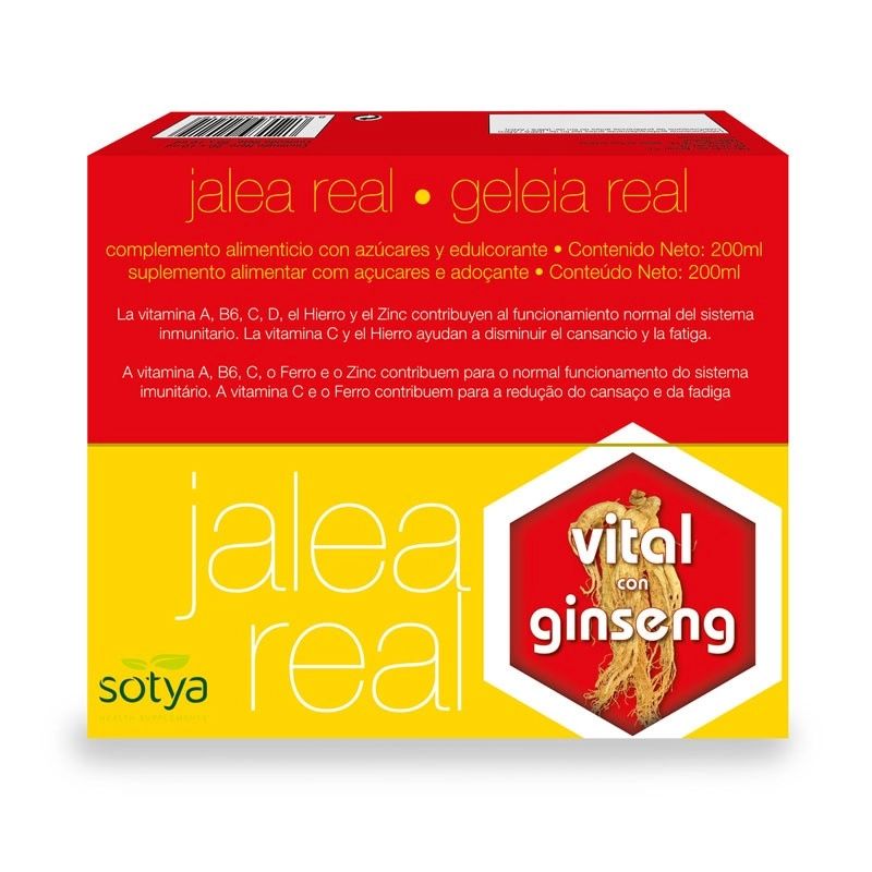 Jalea Real Vital con Ginseng 20 Viales Sotya - Suplemento energizante natural con extracto de ginseng para mejorar tu vitalidad