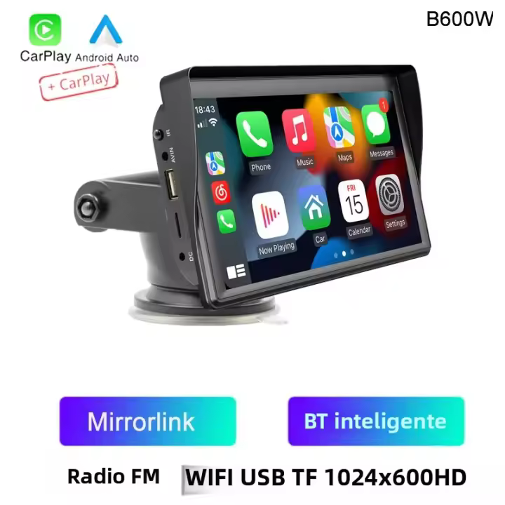 BQCC 7" IPS HD Portátil MP5 Jugador De Coche Con Mirrorlink WIFI BT FM USB TF Autoradio Wireless Carplay Android Auto IOS Estéreo De Vehículo - 1