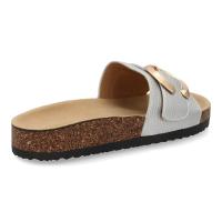 PuntoSalao Sandalias plateadas planas cómodas diseño para mujer VR5-1757 - details 2