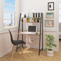 MIRAMAX-Escritorio de Computadora de Madera y Acero, Muebles de Oficina para PC, Mesa de Trabajo con Estante,Aprox 84x44x142 cm - details 1