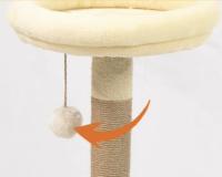 Torre Rascador para Gatos con Casa, 76 cm de Alto, Plataformas y Juguete Colgante, Color Beige - details 0