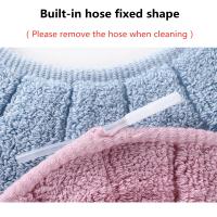 Juego De Cubierta De Inodoro Universal En Color Sólido Suave Cálido Lavable Para Decoración Del Hogar Funda De Asiento De Inodoro Accesorios De Cubierta De Tapa De Inodoro Material Acrílico Ecológico - details 4