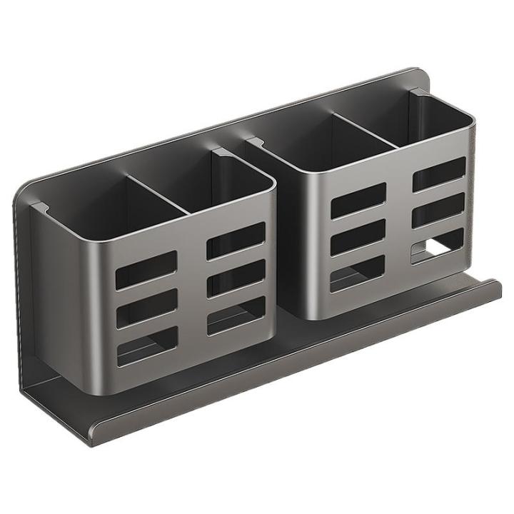 Soporte De Almacenamiento Para Cepillo De Dientes Y Afeitadora Montado En La Pared Del Baño Antióxido Y Ventilado No Necesita Perforación