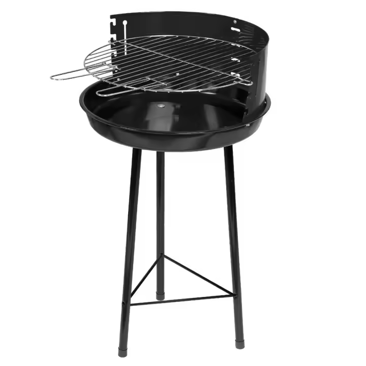 Barbacoa de carbón Milena redonda con parrilla de acero negra de Ø 45cm LOLAhome - 1