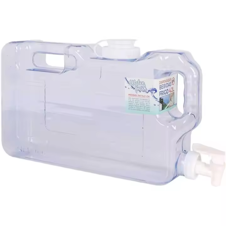 Dispensador de Bebidas y Agua de plástico,Varios tamaños y litros con Grifo y asa, Botella dispensadora Agua para frigorífico, Tanque, garrafa Reutilizable con Grifo para Nevera - 1