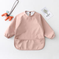 Bib De Comida Para Bebé De Color Sólido Impermeable Y Anti-Suciedad Ropa Suave De PU Para Niños Y Niñas De 7-24 Meses - details 4
