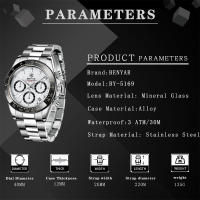 Reloj De Hombre BENYAR 2024 Chronógrafo Deportivo De Lujo Reloj De Cuarzo Acero Inoxidable Impermeable Con Manos Luminosas Y Calendario Completo - details 3