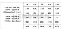 Kit De Resistencias De Película Metálica Assortment 150PCS 300PCS Con Precisión De 1% Rango De Ohm 1R~820K Ohm Para Electrónica - details 1