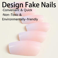 24pcs/set Uñas Postizas Cortas En Gradient Nude Rosa Jalea Brillante Estilo Cuadrado Ballet Frances Reutilizables Press on Falsas Uñas - details 38