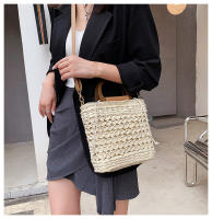 Bolso de Mujer JIOMAY 2023 Verano Bolsos de Mano de Diseñador Bolso de Hombro de Playa con Mango de Madera Cierre de Cordón Tejido de Poliéster - details 25
