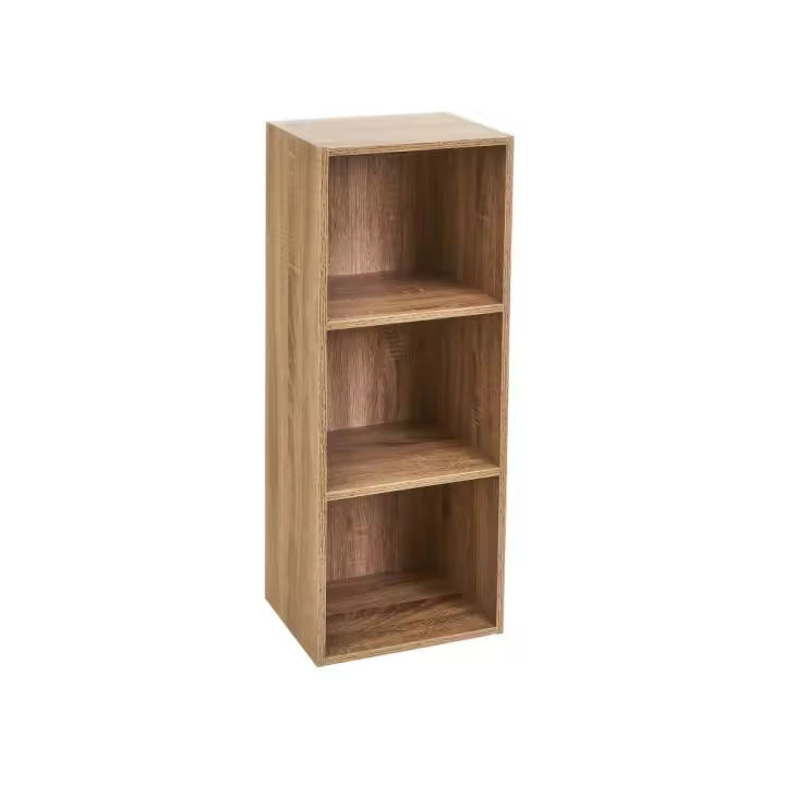 Estantería Cubo 3 estantes de tablero laminado marrón de 80x30 cm - 1