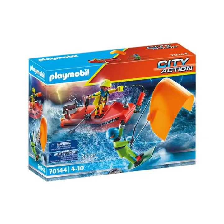 Playmobil 70144 Rescate Marítimo: Rescate de Kitesurfer con Bote Rescate Marítimo Edad: 4+ 22PL70144 - 1