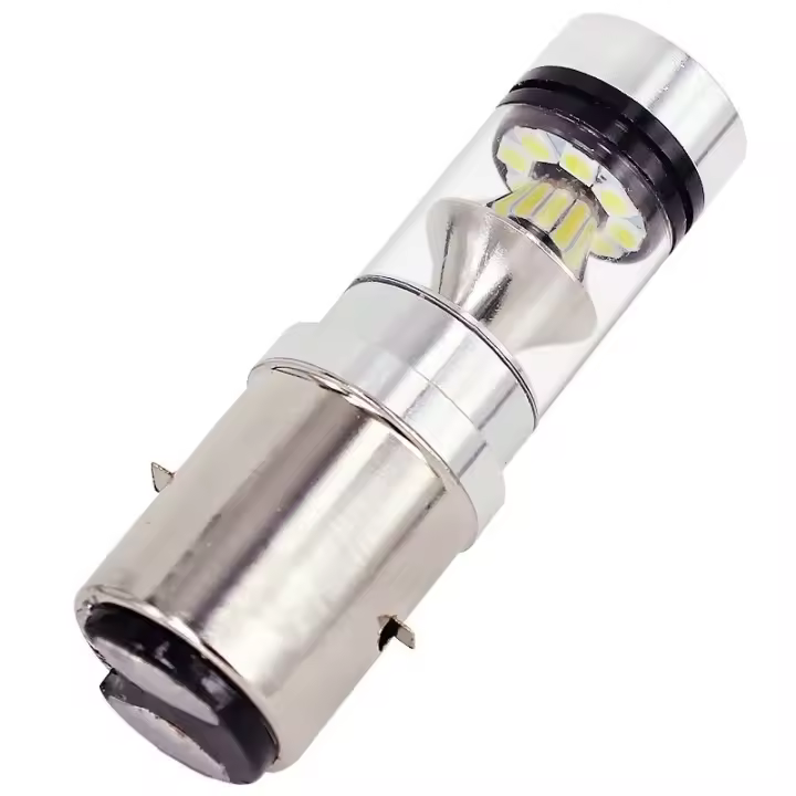 Bombilla De Faro LED Para Motocicleta Universal Doble Agarre Alta Potencia H6 BA20D 20led Luz Blanca 12V-24V Fuente De Luz LED - 1