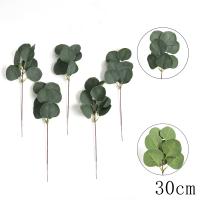 5/10Pcs Hojas De Eucalipto Artificiales Verdes Para Decoración De Boda Jardín Exterior Hogar Adornos De Mesa Corona Accesorios - details 33