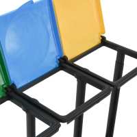 vidaXL Soportes para bolsas de basura con tapa PP multicolor 240-330 L - details 6