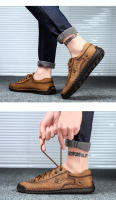 Zapatos Casuales Para Hombre Cuero Mocasines De Caminar Al Aire Libre 2021 Moda Casual Vacaciones Suaves Para Conducir Zapatos De Hombre - details 11