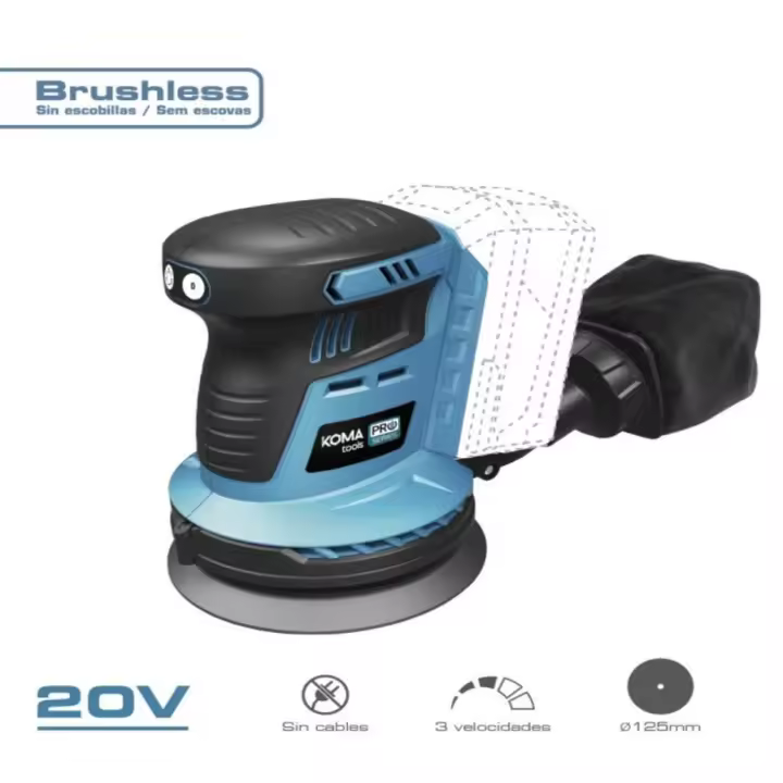 Koma Tools Lijadora Excéntrica Pro Series 20V Brushless Li-Ion - 1