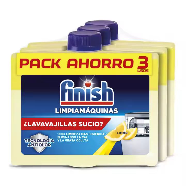 Finish Limpiamáquinas limpieza profunda para el Lavavajillas Limón - Pack ahorro de 3 - 1