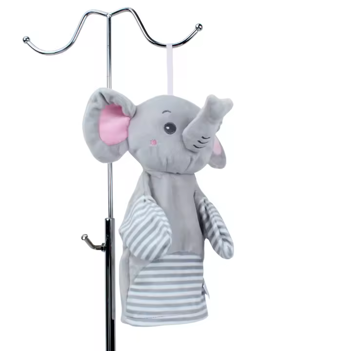 Siete lindos títeres de mano de animales de dibujos animados, juguetes de peluche, muñecas, elefante, oso, toalla cómoda - 1