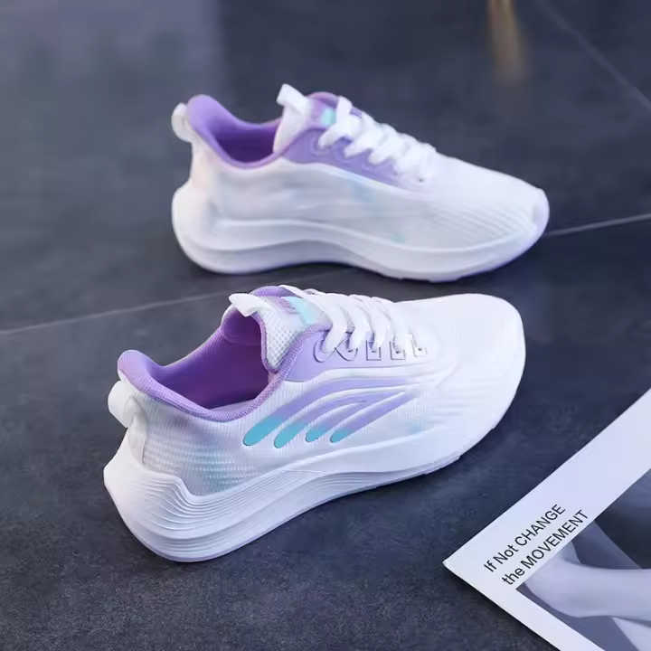 Zapatillas deportivas de primavera para mujer, zapatillas casuales cómodas y versátiles de alta calidad, zapatillas para correr para estudiantes con tejido volador. - 1