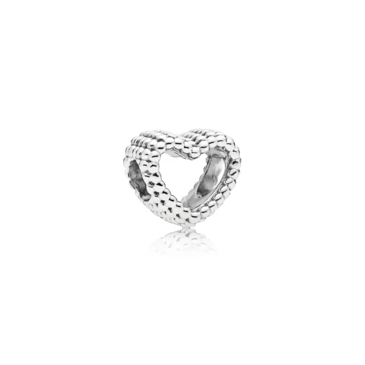 PANDORA Charm Corazón Moldeado Plata Ley - Elegante Diseño Regalo Mujer - 1