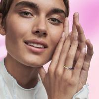 PANDORA ME Anillo con enpasa pavé y Azul Chapado en oro de 14 Quilates con circonitas cúbinas transparentes, Comes con embalaje de Caja de Giunte original. - details 2