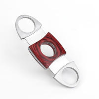 Cortador De Cigarrillos De Acero Inoxidable Y Madera Marrón JIBILL Accesorio De Cigarrillos Regalo De Navidad Para Padre 9x3.6x1.1cm - details 1
