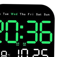 Reloj De Alarma Digital Con Luz Remoto Control 10 Niveles Ajustables Para Mesa Y Pared Reloj De Noche Para Dormitorio Estilo Moderno - details 4