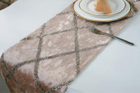 Modernos Caminos De Mesa Europeos Para Bodas Y Fiestas Bandera De Cama Decorativa Hecha De Poliéster Tela Tejida Geométrica - details 5