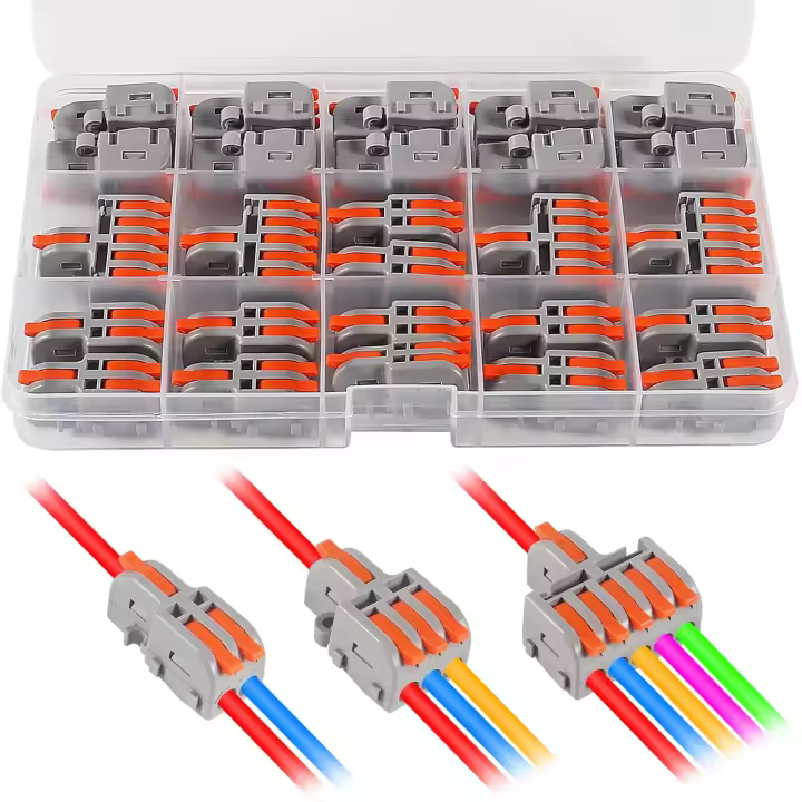 Conectores De Cable De Palanca 26PCS 1 En 2 Salidas Y 1 En 3 Salidas Y 1 En 5 Salidas Conectores Rápidos De Cable Terminales De Crimpado AOKIN - 1