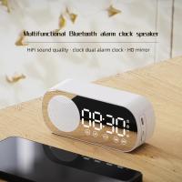 Multifuncional Smart FM Radio Altavoz Bluetooth Reloj Despertador Espejo Reloj (Rosa) Rosa - details 3