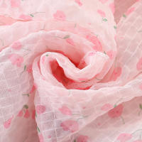 Vestido De Princesa Para Bebé Niña Verano Color Sólido Con Flores Malla Ligera Y Delgada Manga Volante Dulce Vestido De Niña - details 6