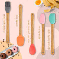 LMETJMA Set De 5 Cuchara De Silicona Resistente Al Calor Con Mango De Bambú Para Hornear Y Pastry Herramientas De Cocina Eco-amigables - details 1