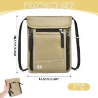 Cartera de viaje con porta pasaporte, billetera para el cuello, bolsa de viaje con bloqueo RFID, bolsa de viaje antirrobo, organizador de documentos de viaje, accesorios de viaje esenciales para mayor seguridad para hombres y mujeres - details 0