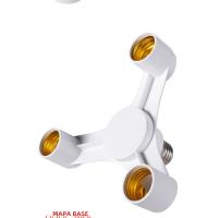 VzzUoo Adaptador Divisor De Bombilla LED E27 a 3-E27 Soporte Para Lámpara Para Estudio Fotográfico 3 En 1 Material PC+ABS - details 1