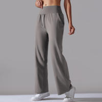 Pantalones Rectos De Pierna Ancha Para Mujer Casual Pantalones De Oficina Cintura Alta Holgados Para Danza Leggings Sin Costuras De Nylon - details 14