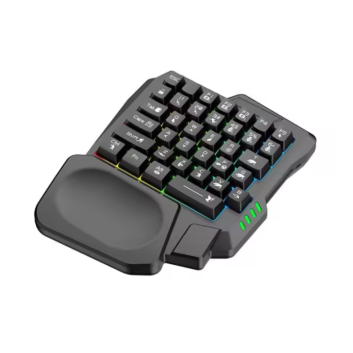 Teclado De Juego Con Una Mano Ergonómico 35 Teclas USB RGB Retroiluminado Mini Para Laptop Y PC Uso Con Una Mano - 1