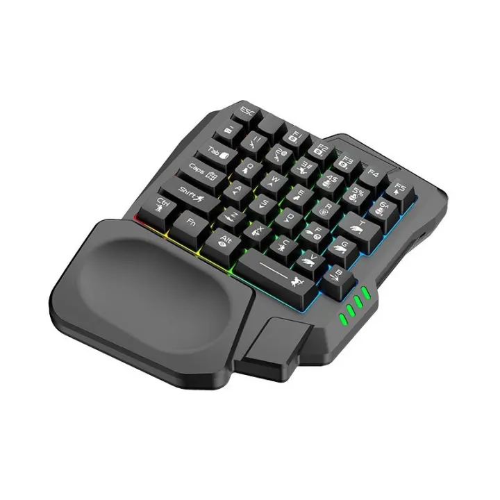 Teclado De Juego Con Una Mano Ergonómico 35 Teclas USB RGB Retroiluminado Mini Para Laptop Y PC Uso Con Una Mano - 1