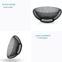 Cesta de Frutas de metal Negro: elegant frutero Redondo, Cuenco decorative de Doble pared para Frutas, verduras y más - details 1
