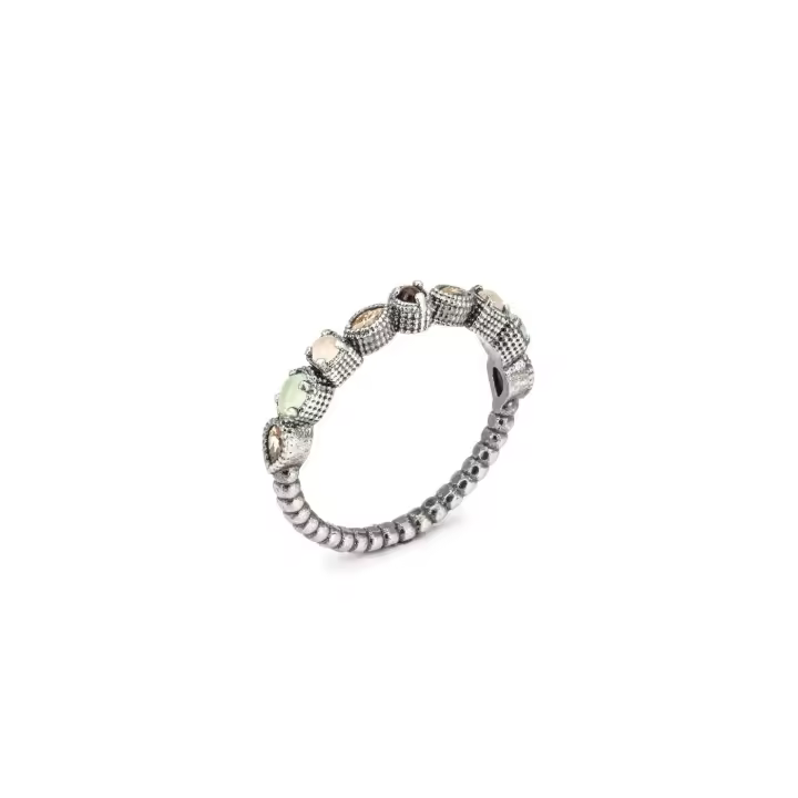 Anillo Raive Calcedonia Verde, Ojo Gato Rosa, Granate y Circonitas 15326 - 1