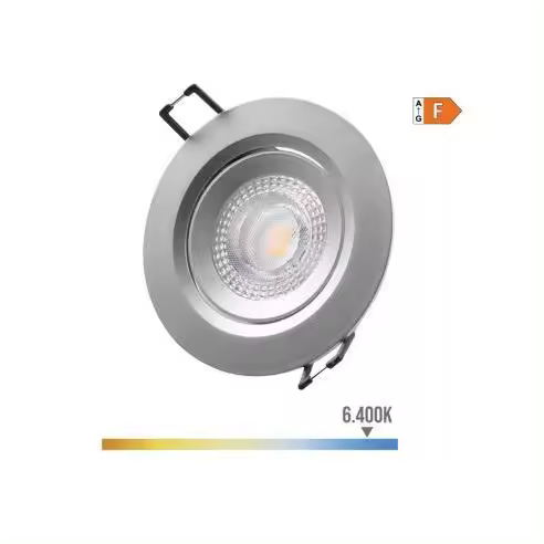 EDM Downlight LED Empotrable Redondo 5W 6400K Luz Fría Cromado Ø9cm - EDM - 31653  Iluminación Interior Downlights - 1