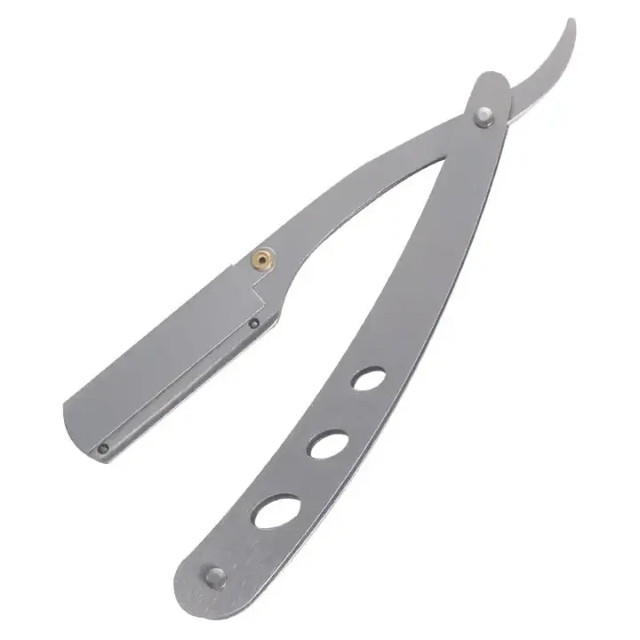 Maquinilla de afeitar plegable profesional para hombres, maquinilla de afeitar recta manual de acero inoxidable con cuchilla - 1