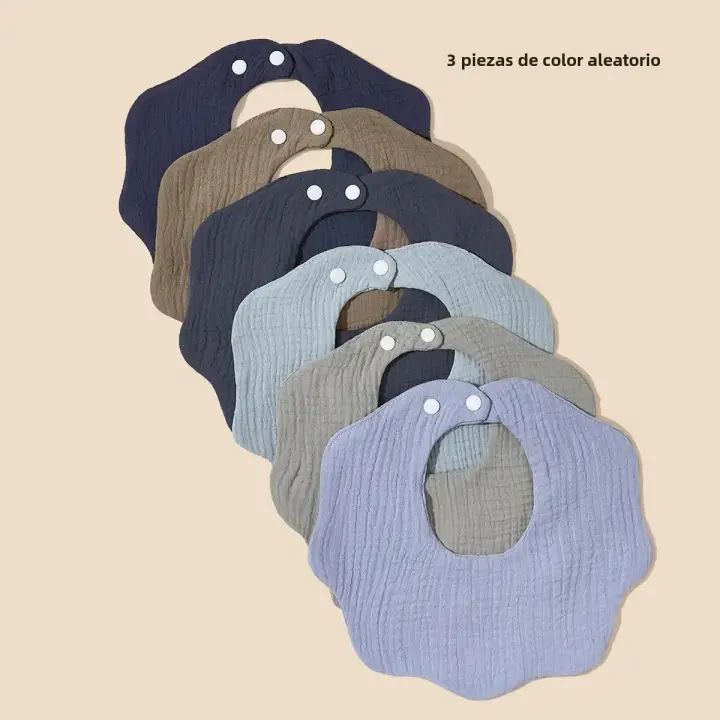 3 Paquetes De Bibas Bandana Para Bebés Niños Y Niñas Recién Nacidos Anti-Rocios De Algodón Estilo Moda Unisex - 1