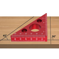 Regla De Ángulo Triangular 45/90 Grados Escala Métrica Precisión Herramienta De Carpintería Metálica Engrosada Multifuncional - details 1