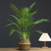 Planta Artificial De Palma Grande 88cm Con Hojas De Monstera Y Pino Falso Para Decoración De Jardín Y Fiestas En Casa - details 0