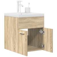 vidaXL Mueble de baño con lavabo incorporado y grifo roble Sonoma - details 0