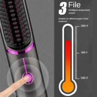 Cepillo profesional 3 en 1, tecnología turmalina iónica, 3 temperaturas (160°C-200°C), batería de 5200mAh (30 min. de carga), sin cable, apto para viajar - Negro - details 5